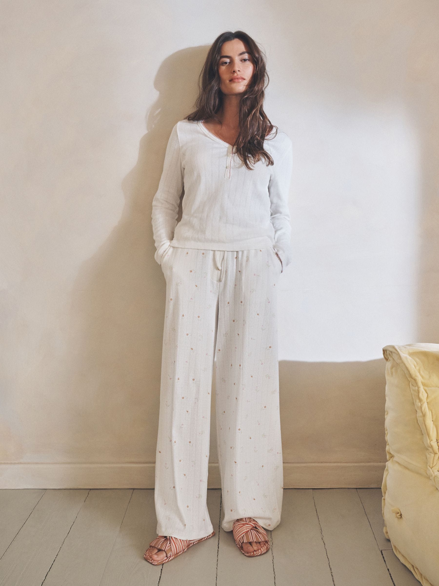 White Tulip Pointelle Long Sleeve Pyjamas
