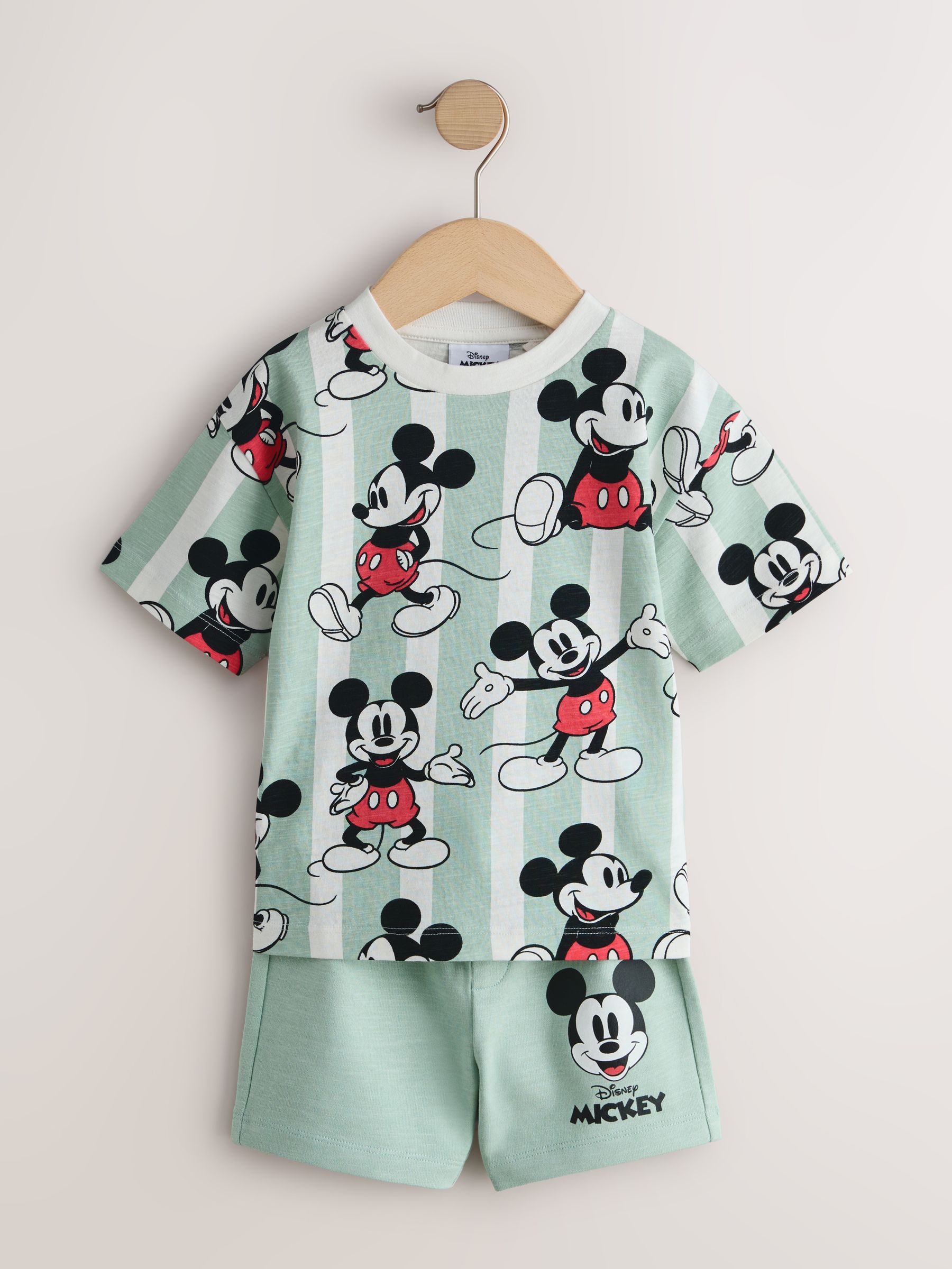 Next：日本 セージグリーン - Mickey Mouse Tシャツ＆ショートパンツ
