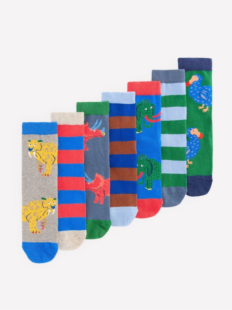 Boden Blue Socks 7 Pack - Image 1 of 2
