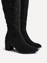أسود - Linzi Swerve High Leg Block Heeled Boots - صورة 5 من 5