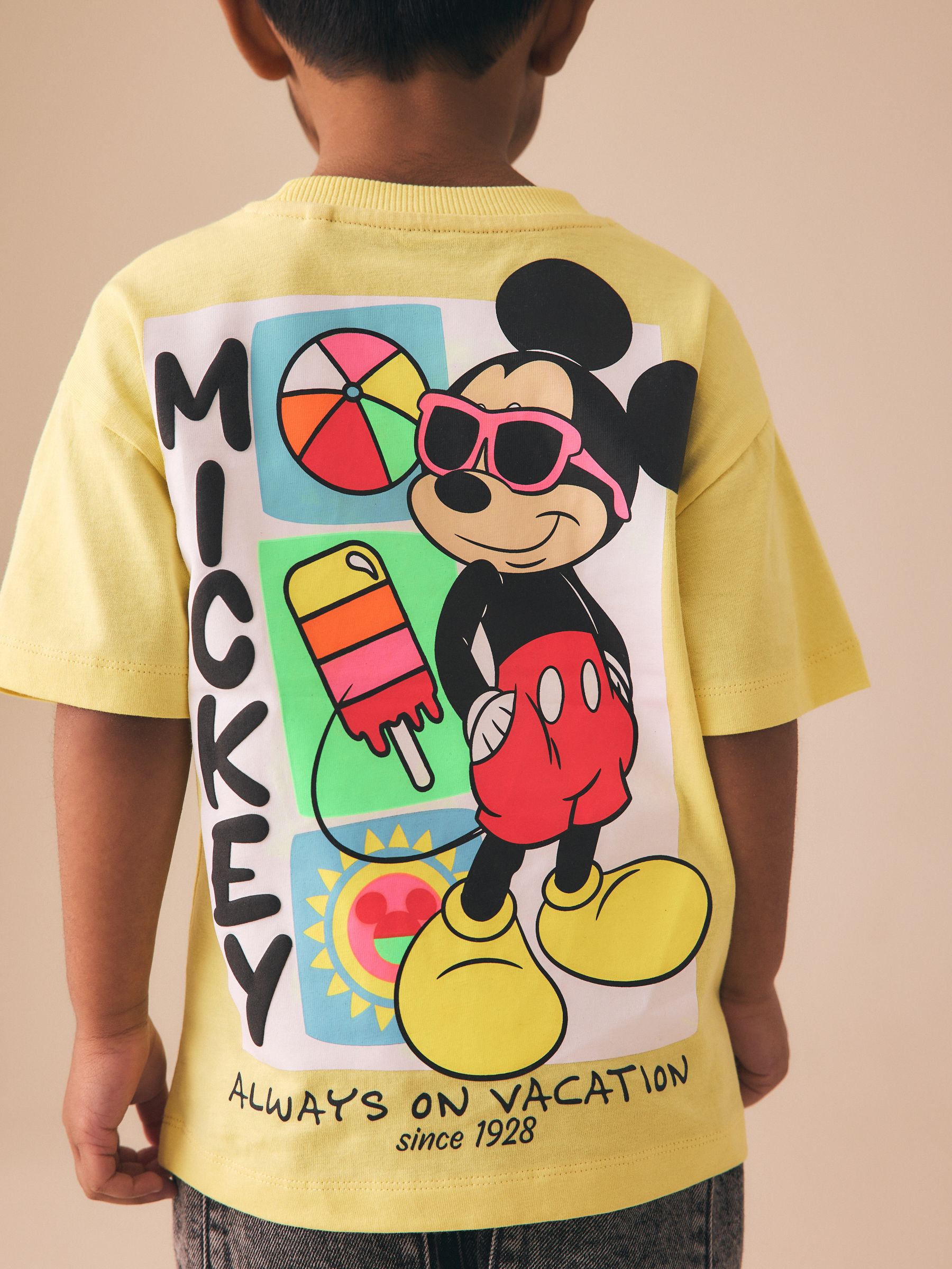 Buy Yellow Mickey Mouse Short Sleeve T-Shirt (3mths-8yrs) from