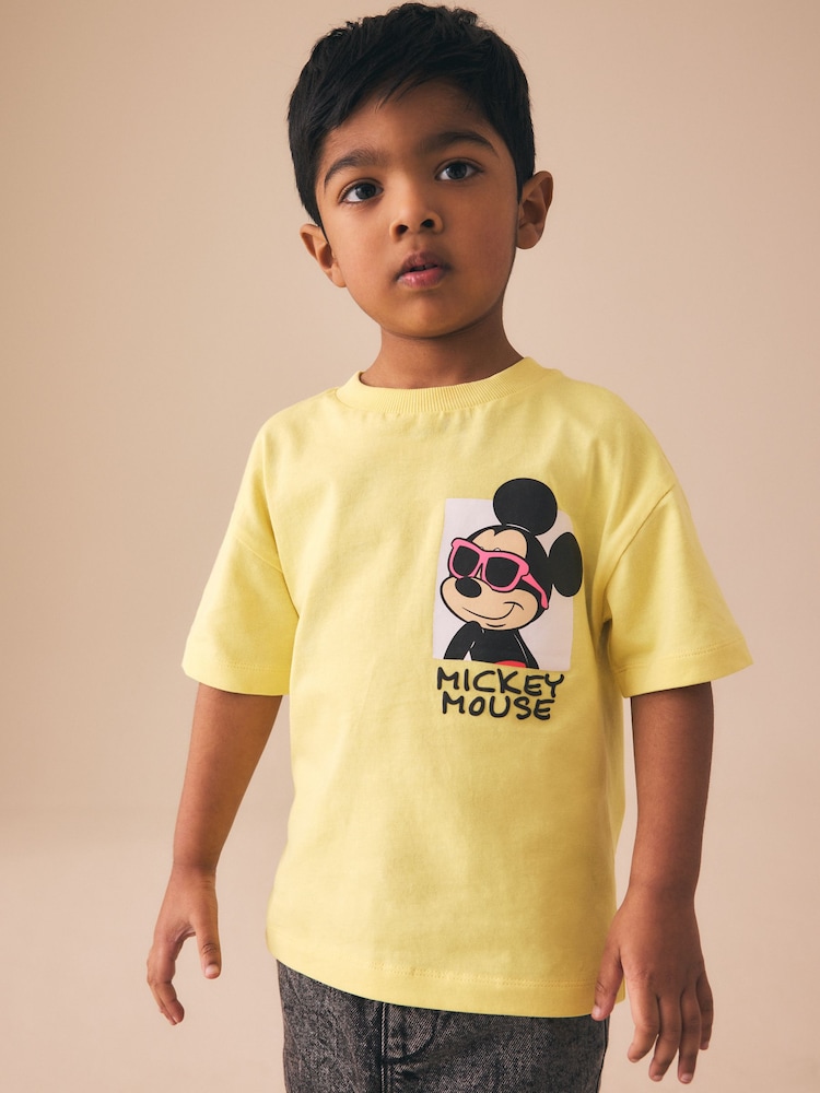 Yellow Mickey Mouse Short Sleeve T-Shirt (3mths-8yrs) - Image 2 of 3 Yellow Mickey Mouse Short Sleeve T-Shirt (3mths-8yrs) - Image 2 of 3