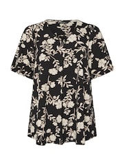 Evans Cream Pleated Swing Blouse - Image 4 of 5