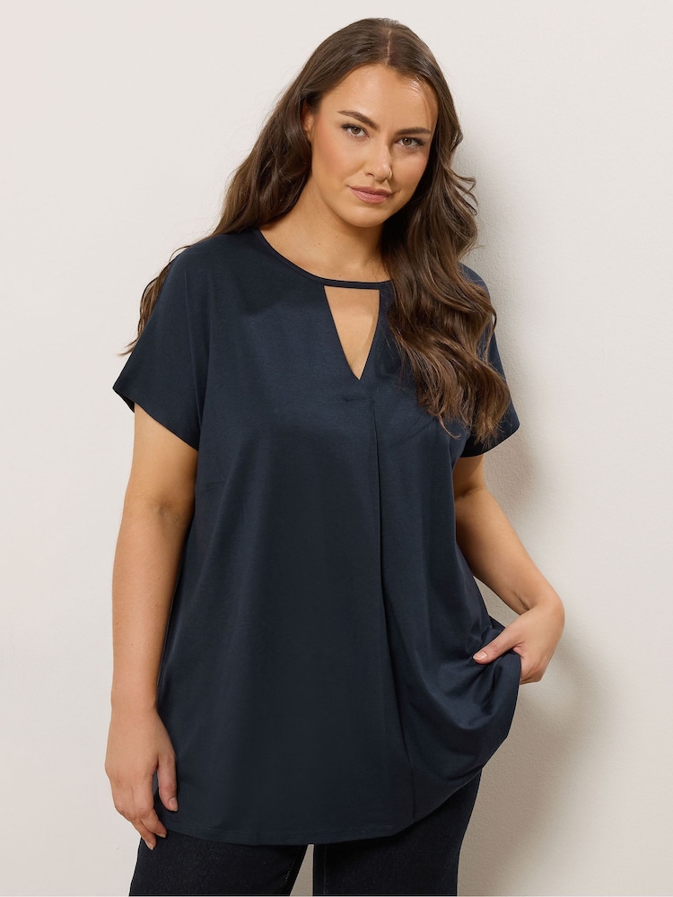 Evans Blue Boho Pleated Top - Image 1 of 5