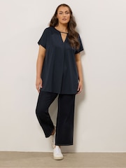 Evans Blue Boho Pleated Top - Image 2 of 5