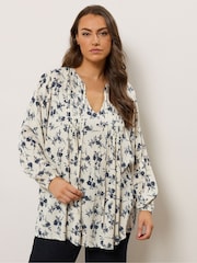 Evans Cream Crinkle Pintuck Boho Top - Image 1 of 5