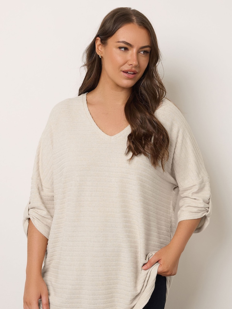 Evans Turn Back Sleeve Ribbed Jumper - Image 1 of 5