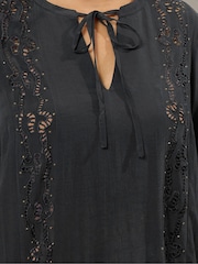 Evans Blue Cutwork Boho Top - Image 5 of 6