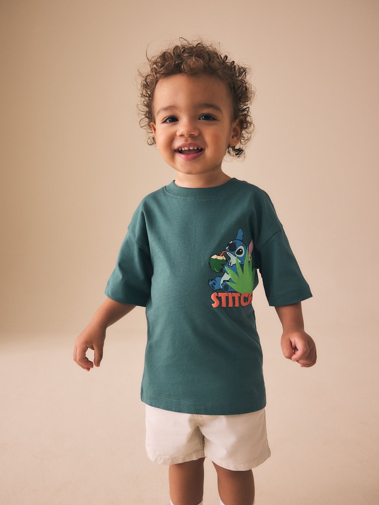 Dark Teal Lilo & Stitch Short Sleeve T-Shirt (3mths-8yrs) - Image 2 of 4