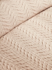 Serene Natural Embossed Curve Textured Duvet Cover Set - Image 3 of 3
