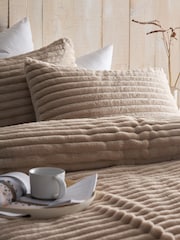 Appletree Natural Morritz Faux Fur Duvet Cover Set - Image 2 of 3