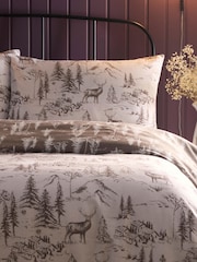 Dreams & Drapes Natural Alpine Stag Brushed Cotton Duvet Cover Set - Image 2 of 3