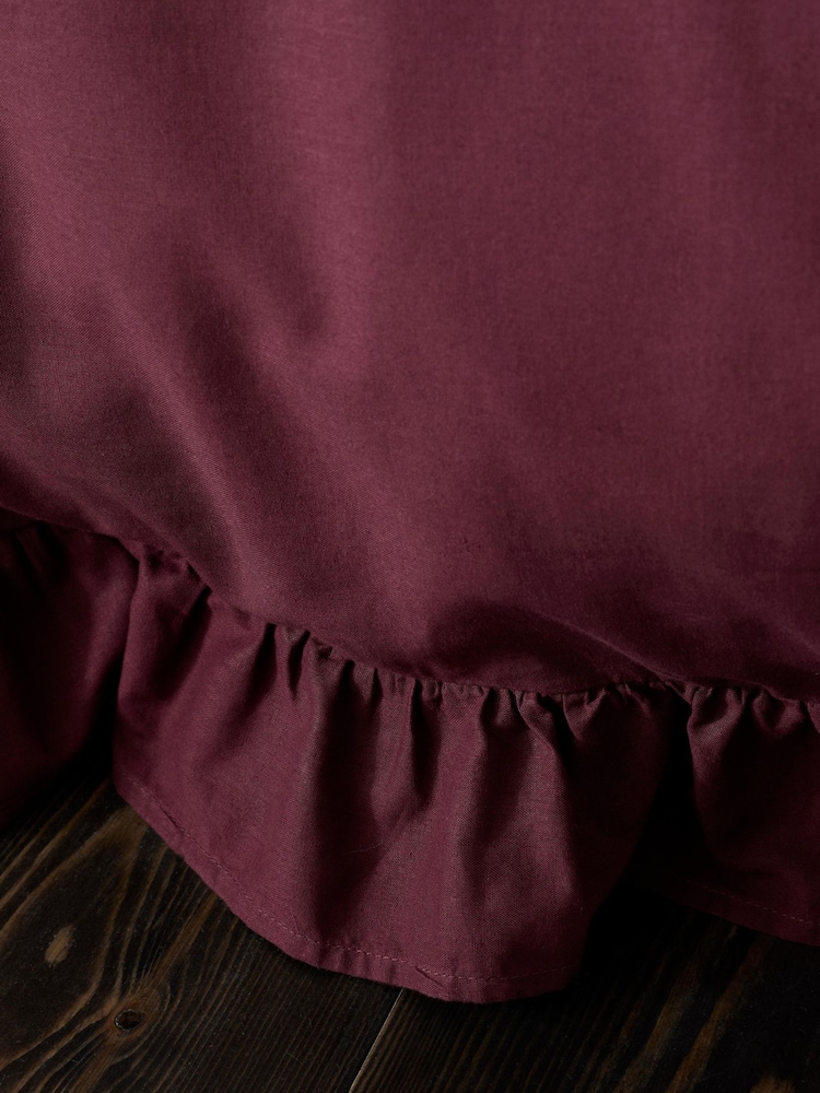 Appletree Burgundy Cassia Ruffle Duvet Cover & Pillowcase Set - Image 3 of 3