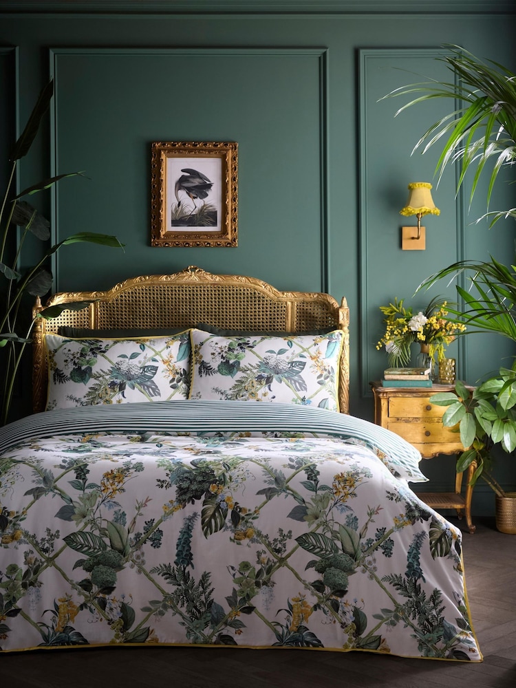 Laurence Llewelyn-Bowen Green Cotswold Fantasia Duvet Cover Set - Image 1 of 4 Laurence Llewelyn-Bowen Green Cotswold Fantasia Duvet Cover Set - Image 1 of 4