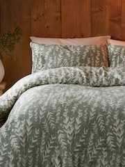 Fusion Green Winter Foliage Fleece Duvet Cover Set - Image 2 of 3