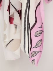 Rose Floral White Lightweight Scarf - Image 3 of 3