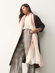 Pink Floral Print Plisse Lightweight Scarf - Image 3 of 7