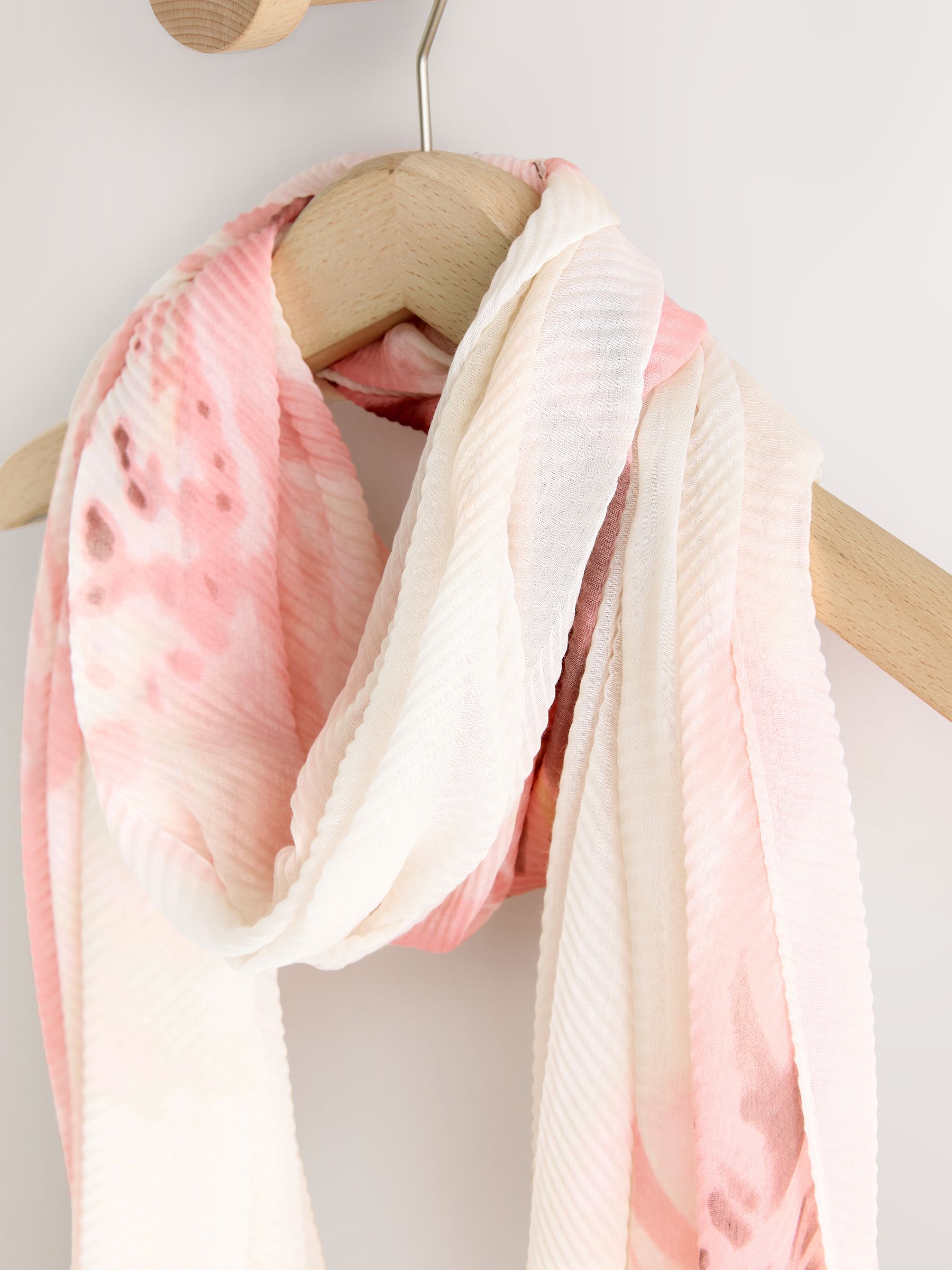 Buy Pink Floral Print Plisse Lightweight Scarf from the Next UK