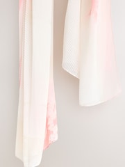 Pink Floral Print Plisse Lightweight Scarf - Image 7 of 7