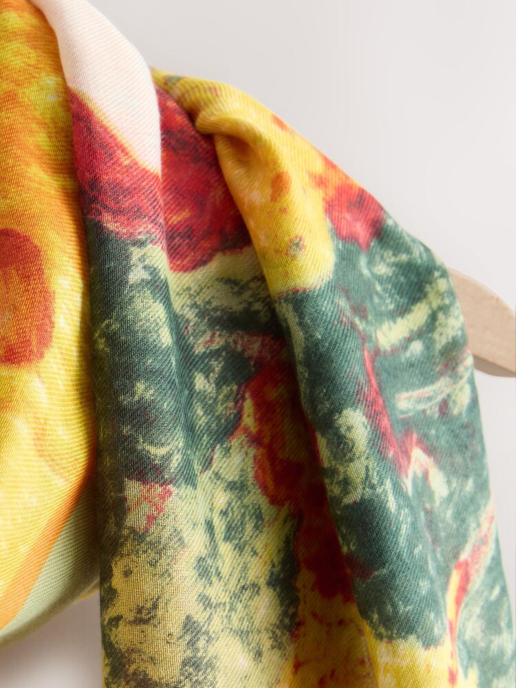 Green Benjamin MacGregor Artist Collaboration Lightweight Scarf - Image 3 of 3 Green Benjamin MacGregor Artist Collaboration Lightweight Scarf - Image 3 of 3