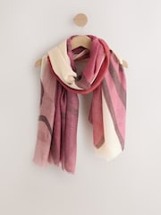 Berry Red Abstract Lightweight Scarf - Image 5 of 7