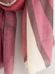 Berry Red Abstract Lightweight Scarf - Image 6 of 7