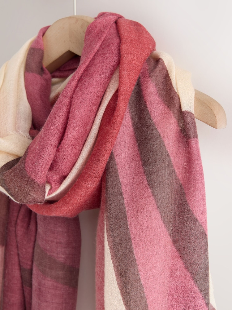 Berry Red Abstract Lightweight Scarf - Image 7 of 7 Berry Red Abstract Lightweight Scarf - Image 7 of 7