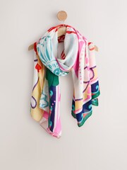 Bright Lobster Print Lightweight Scarf - Image 1 of 3