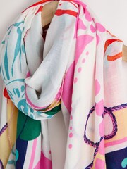 Bright Lobster Print Lightweight Scarf - Image 2 of 3