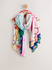 Bright Lobster Print Lightweight Scarf - Image 4 of 6