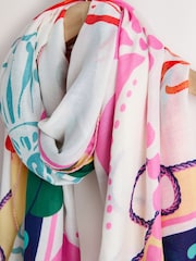 Bright Lobster Print Lightweight Scarf - Image 5 of 6