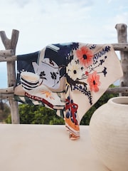 Blue Brunch Scene Lightweight Square Scarf - Image 4 of 5