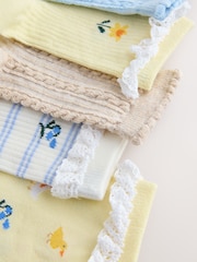 أزرق/أصفر - حزمة من جوربين (5) غنية بالقطن بكشكشة على الكاحل - صورة 2 من 3