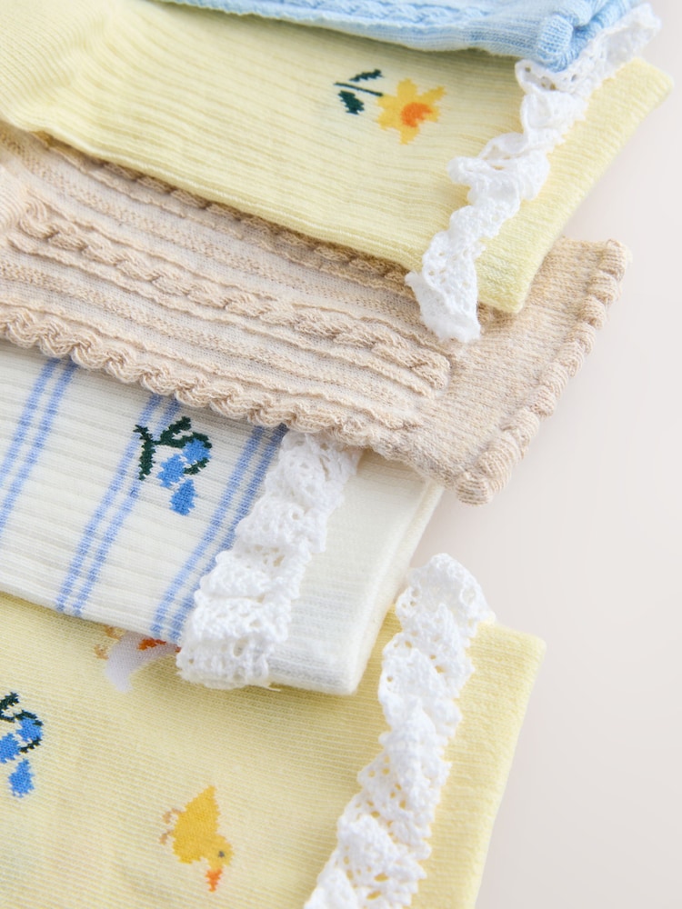 أزرق/أصفر - حزمة من جوربين (5) غنية بالقطن بكشكشة على الكاحل - صورة 2 من 3 أزرق/أصفر - حزمة من جوربين (5) غنية بالقطن بكشكشة على الكاحل - صورة 2 من 3