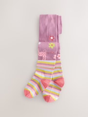 Roxo lilás - Cotton Rich Stripe Character Tights - Imagem 1 de 3