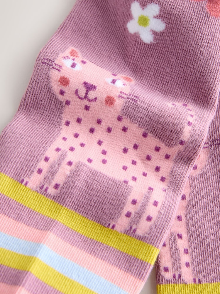 Roxo lilás - Cotton Rich Stripe Character Tights - Imagem 3 de 3