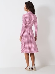Crew Clothing Pink Emma Jersey Shirt Dress - Image 2 of 5
