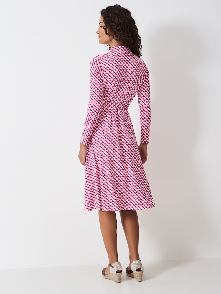 Crew Clothing Pink Emma Jersey Shirt Dress - Image 2 of 5 Crew Clothing Pink Emma Jersey Shirt Dress - Image 2 of 5
