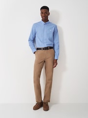 Crew Clothing Blue Plain Cotton Poplin Shirt - Image 3 of 5