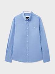 Crew Clothing Blue Plain Cotton Poplin Shirt - Image 5 of 5