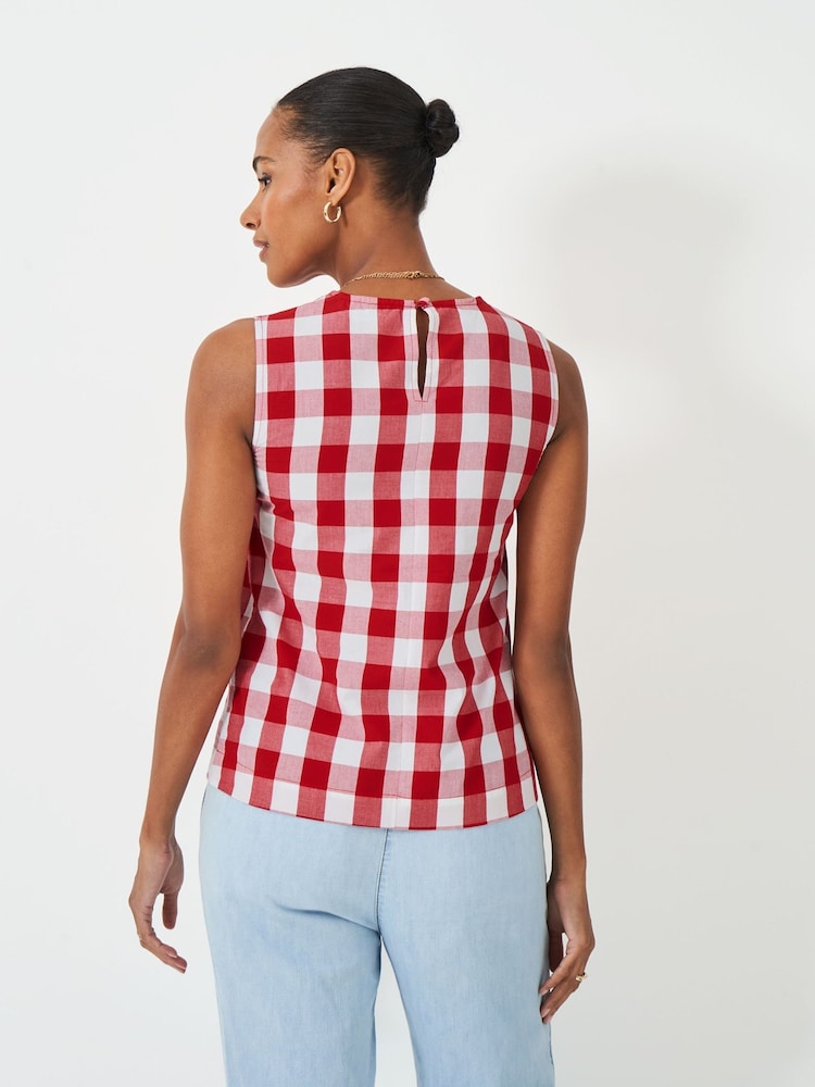 Crew Clothing Company Red Estelle Sleeveless Cotton Top - Image 2 of 5