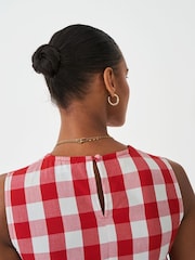 Crew Clothing Company Red Estelle Sleeveless Cotton Top - Image 4 of 5