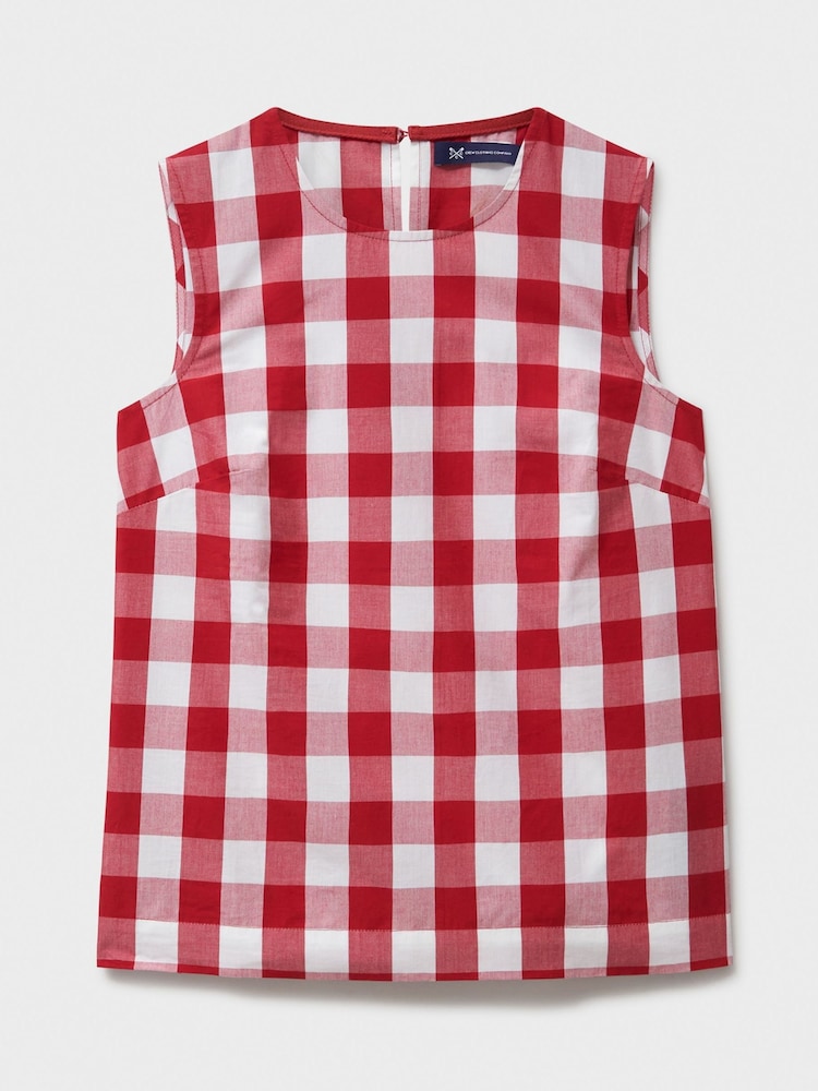 Crew Clothing Company Red Estelle Sleeveless Cotton Top - Image 5 of 5