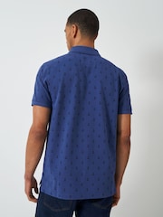 Camisa polo de algodão estampada com âncora para tripulação - Imagem 2 de 5