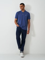 Camisa polo de algodão estampada com âncora para tripulação - Imagem 3 de 5