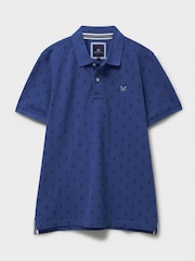 Camisa polo de algodão estampada com âncora para tripulação - Imagem 5 de 5