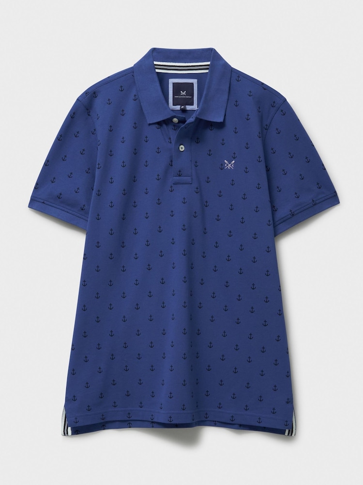 Camisa polo de algodão estampada com âncora para tripulação - Imagem 5 de 5