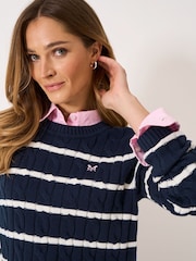 Crew Clothing Blue Cotton & Cashmere Chunky Knit Jumper - Image 1 of 5