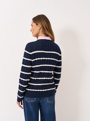 Crew Clothing Blue Cotton & Cashmere Chunky Knit Jumper - Image 3 of 5