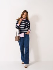 Crew Clothing Blue Cotton & Cashmere Chunky Knit Jumper - Image 4 of 5